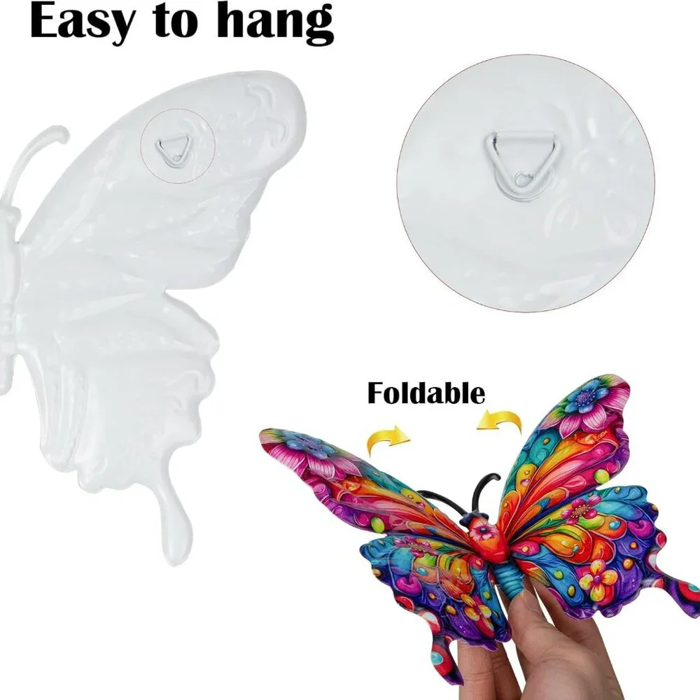 4 Metal Butterfly Wall Decor for Indoor or Outdoor Wall Patio Fence Garden Decor